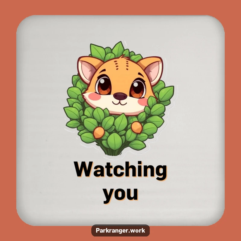 Funny Plant Coaster Set: Peeking Animal Protection, Great Funny Gift!