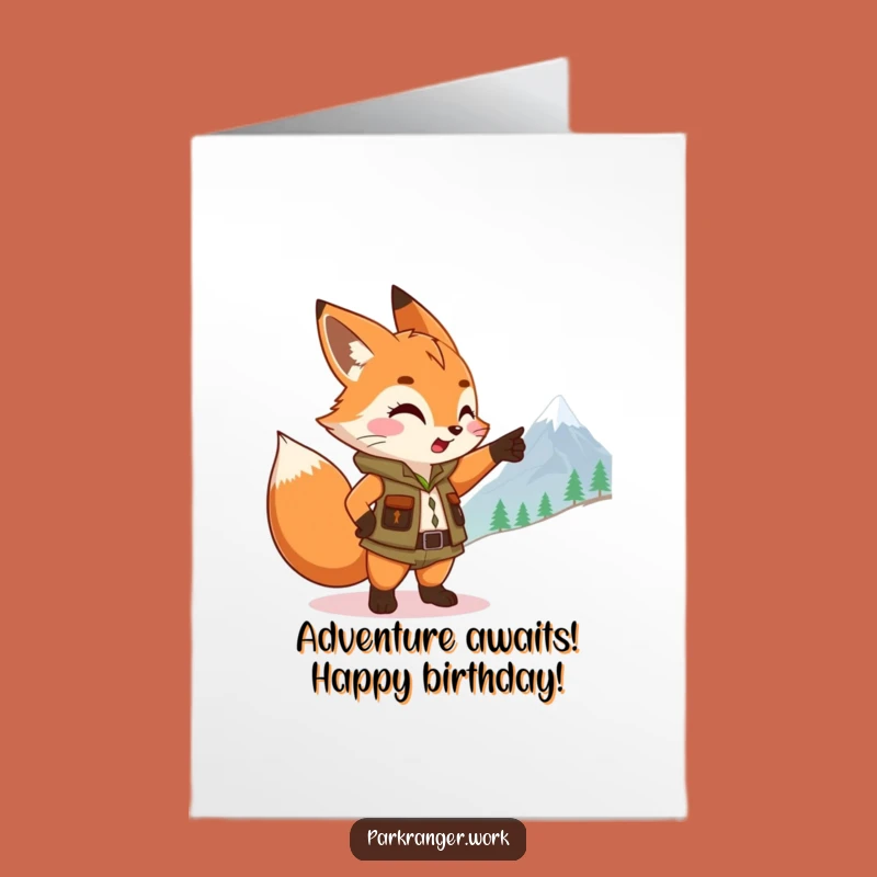 Free Printable Fox Ranger Birthday Card - Adventurous Downloadable Gift
