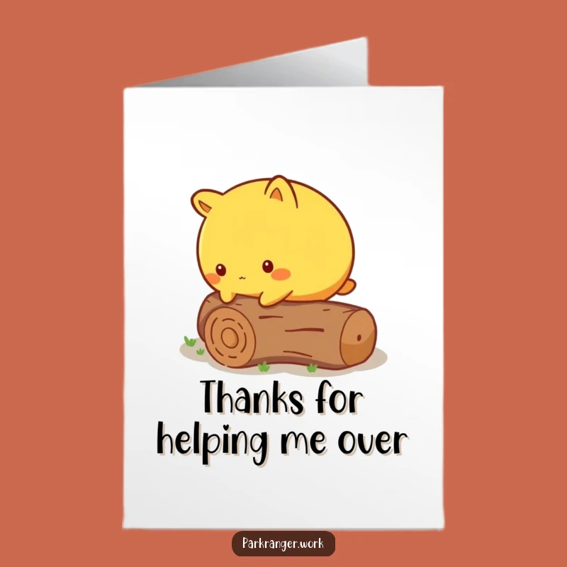Free Printable Thank You Card: Animal Appreciates Help Overcoming Obstacles, Funny Downloadable