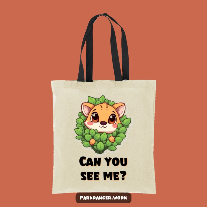 Funny Plant Peeker Tote Bag: Animal Eyes Design, Great Funny Gift!