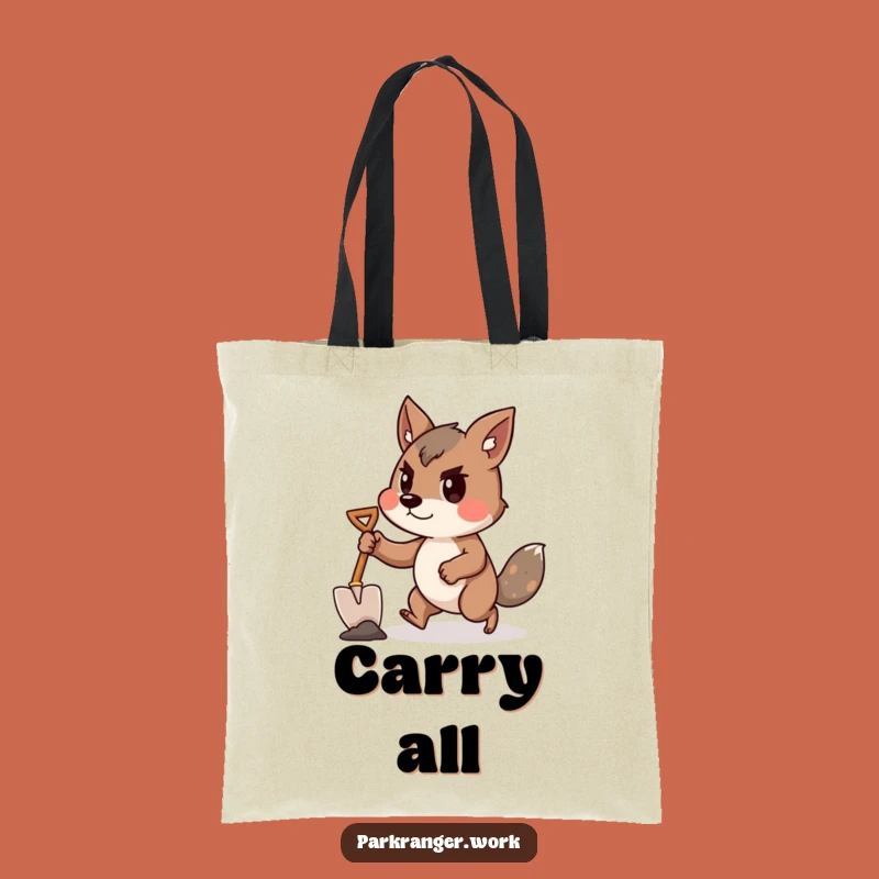 Funny Determined Tote Bag: Shovel Ready for Action, Great Funny Gift!