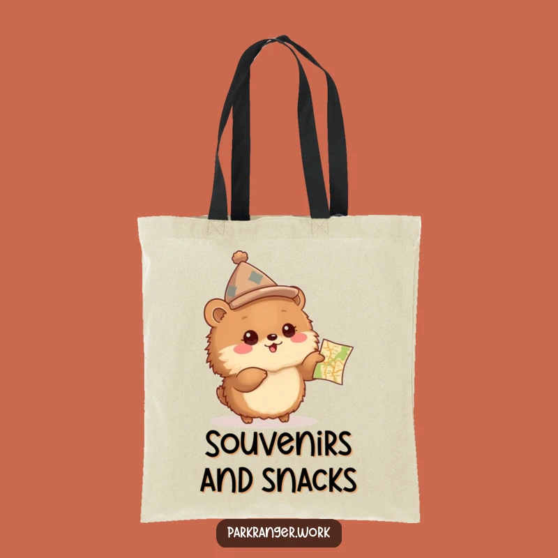 Funny Explorer Animal Tote Bag: Adventure Map, Perfect Travel Gift